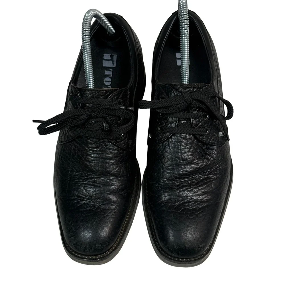 TOTO Mens‎ Black Pebbled Leather Elevator Shoes Derby Lace Up H335081 Size 8